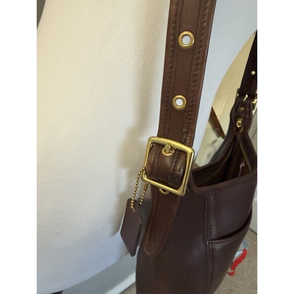 Coach 9816 Vintage Legacy Slim Duffle Brown Leather Crossbody Bucket Bag Medium - Picture 2 of 11